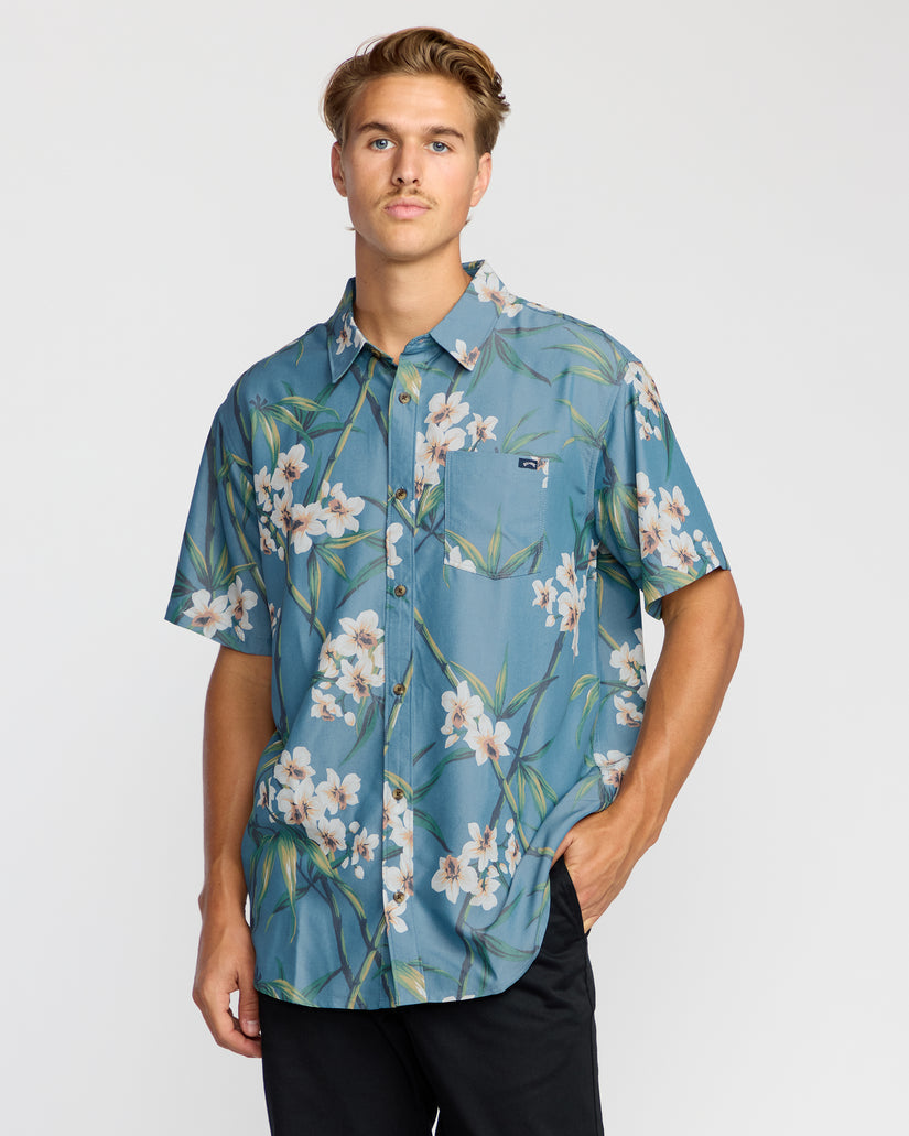 Billabong Sundays Lounge Shirt-Steel Blue
