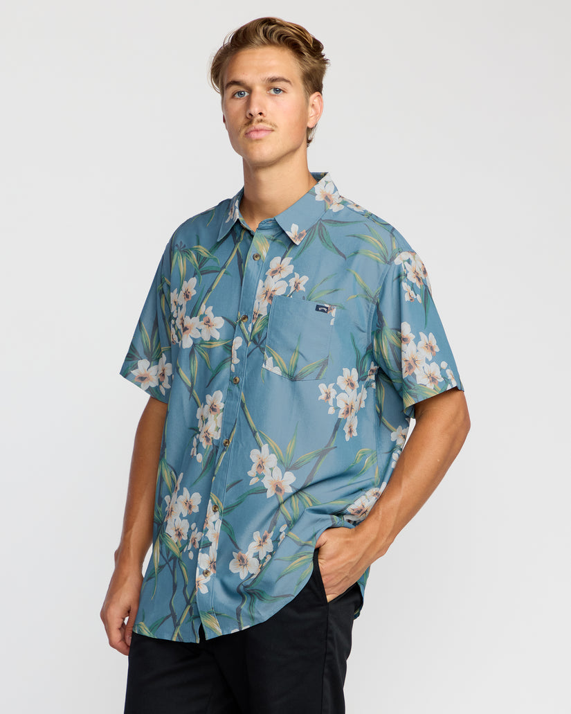 Billabong Sundays Lounge Shirt-Steel Blue