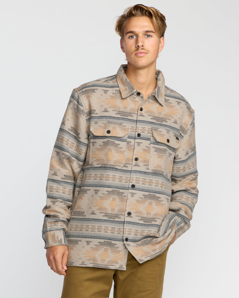 Billabong Offshore Jacquard Flannel L/S Shirt-Sand