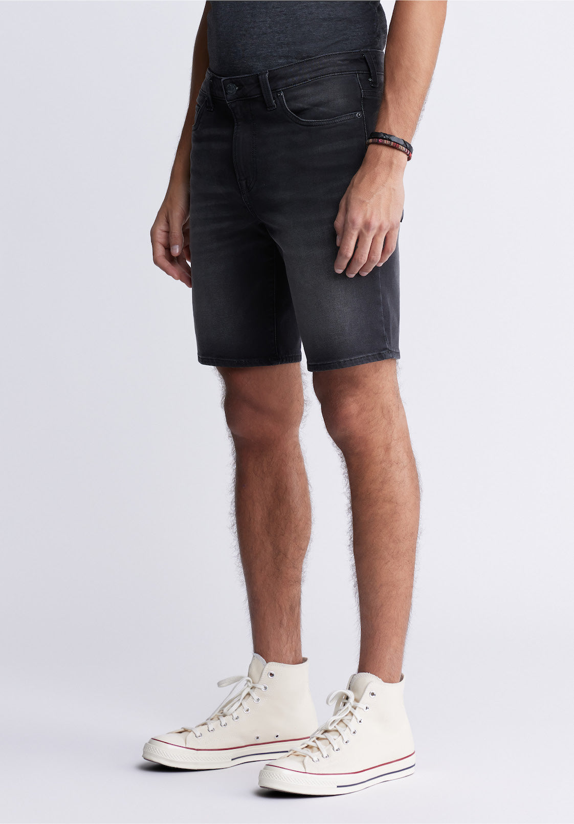 Relaxed Straight Dean Men's Freedom Flex Denim Shorts, Worked and Sanded Black - BM22965