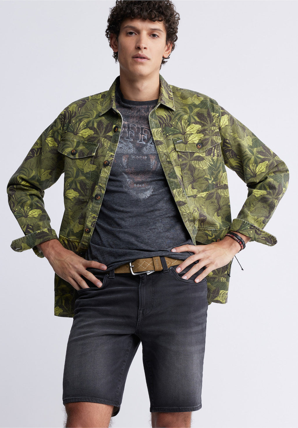 Relaxed Straight Dean Men's Freedom Flex Denim Shorts, Worked and Sanded Black - BM22965