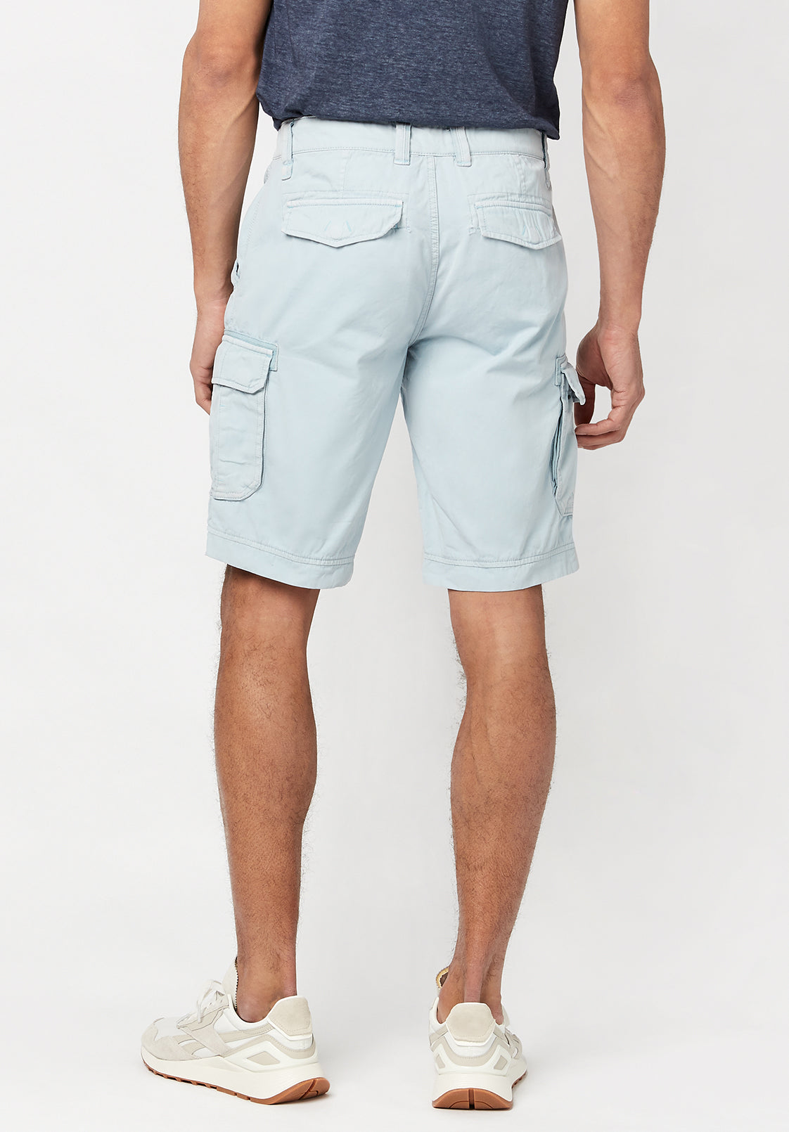 Hivibe Men's Stone Wash Shorts, Sky Blue - BM23590
