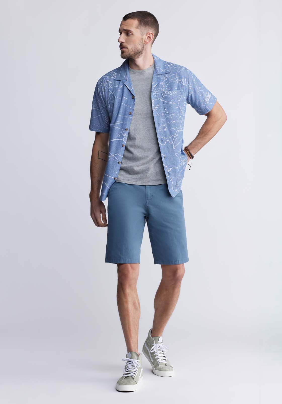 Hadrian Men's Flat Front Shorts, Mirage Blue - BM24266