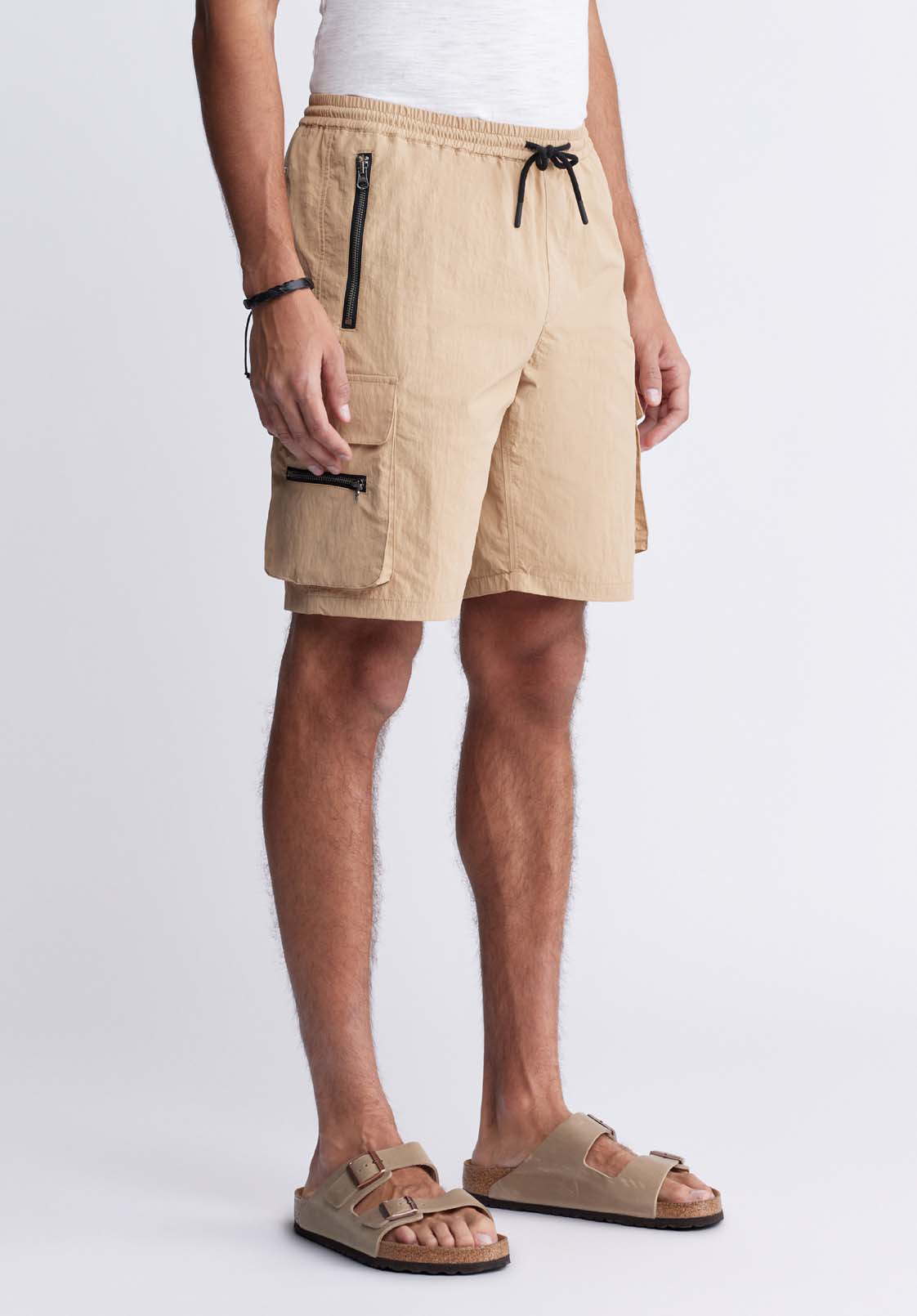 Hult Men’s Drawstring Cargo Shorts, Tan - BM24342