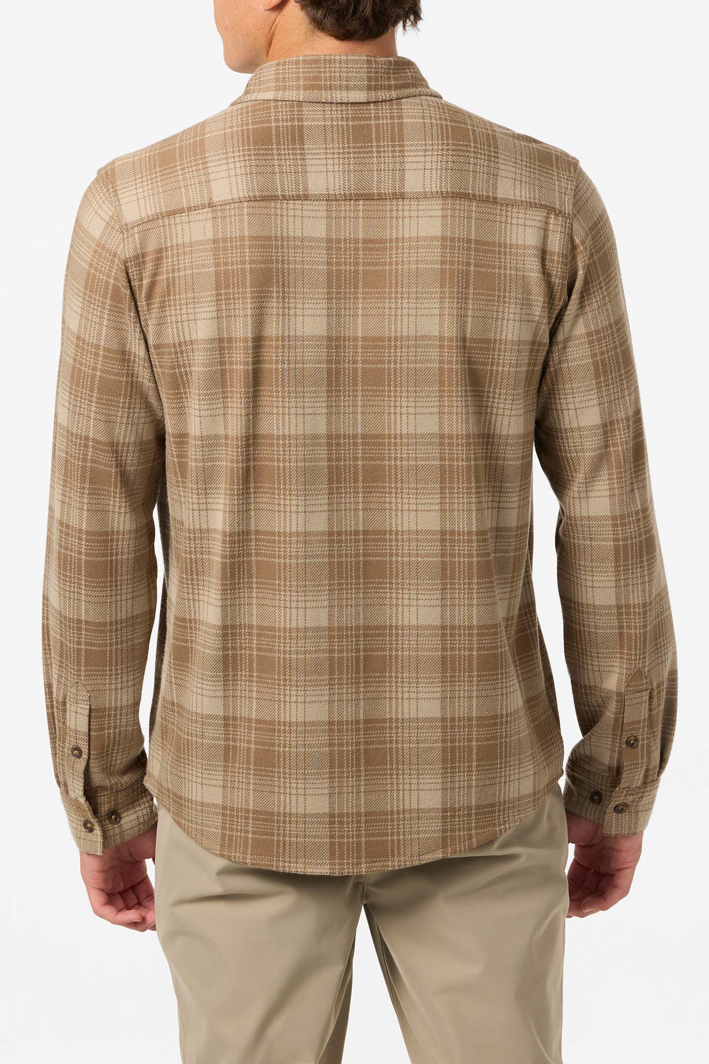 O'Neill Sutton Knit Plaid L/S Shirt-Dark Khaki