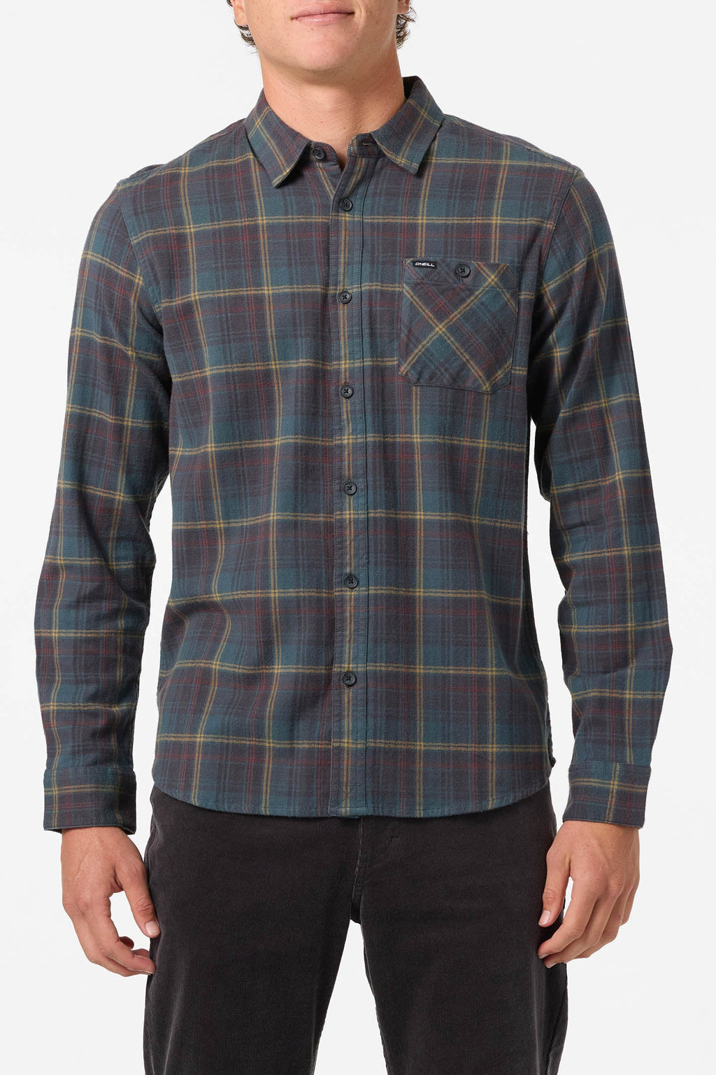 O'Neill Redmond Plaid Flannel L/S Shirt-Dark Slate