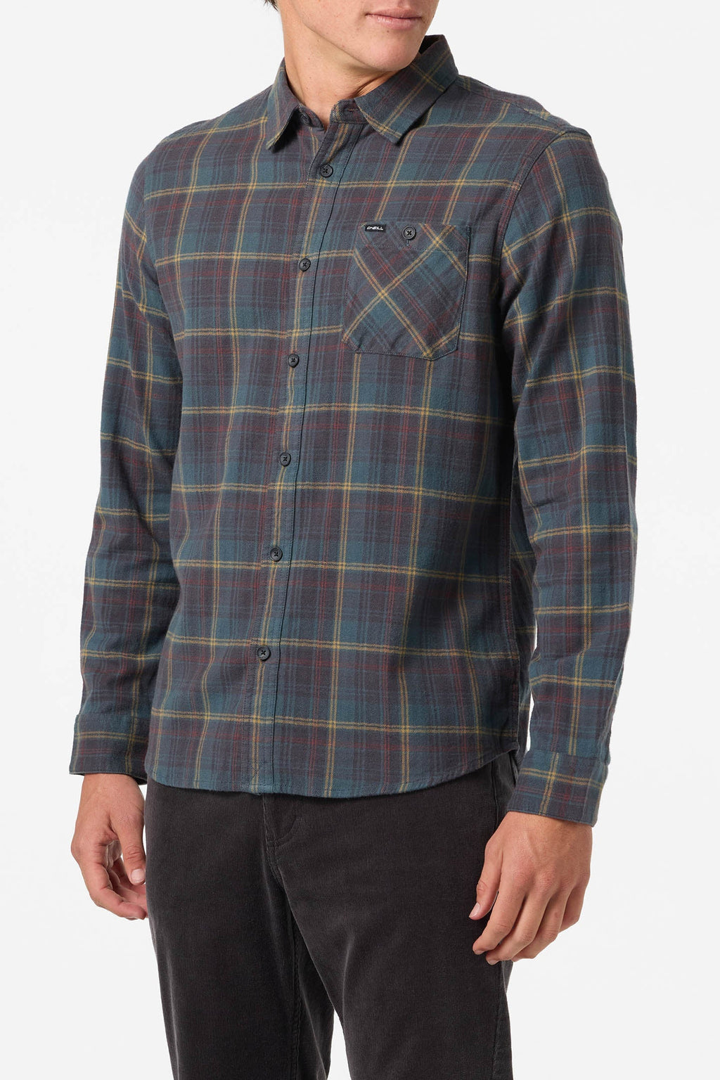 O'Neill Redmond Plaid Flannel L/S Shirt-Dark Slate