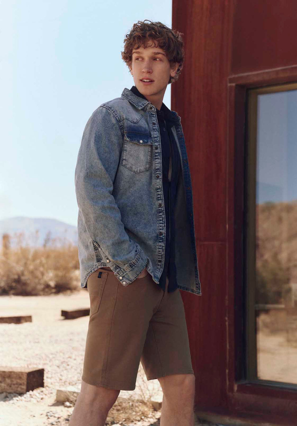 Relaxed Straight Dean Men's Freedom Flex Shorts, Dark Beige - BM26067