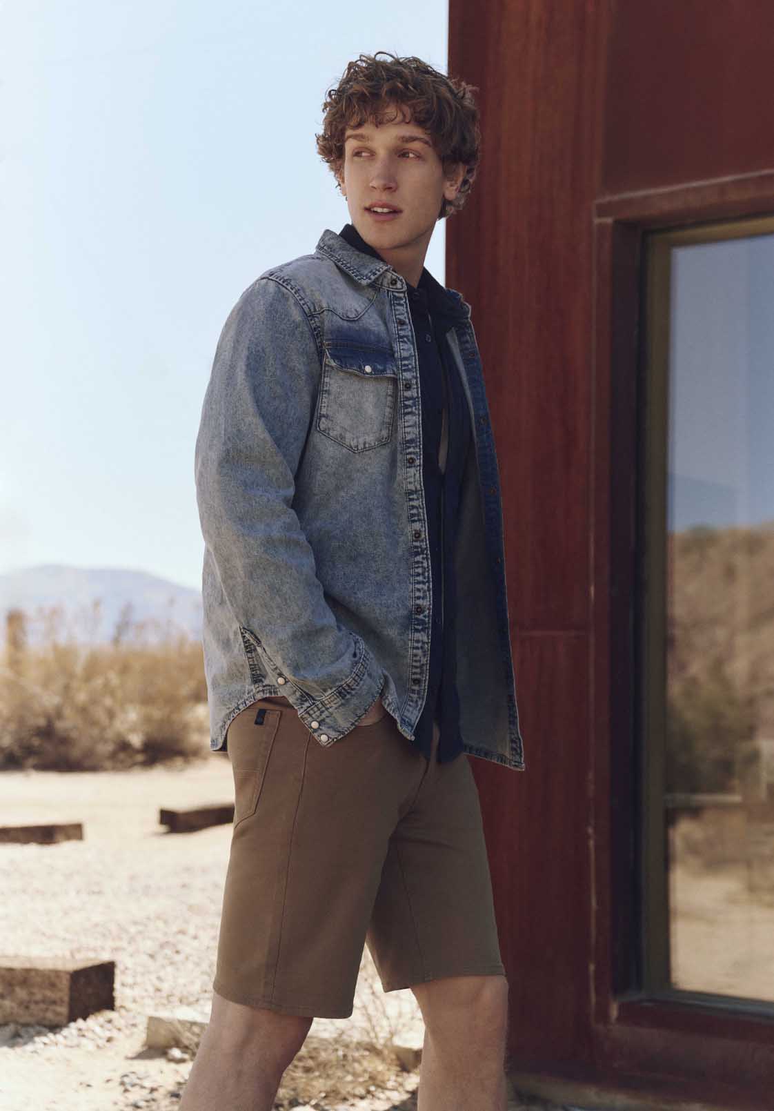 Relaxed Straight Dean Men's Freedom Flex Shorts, Dark Beige - BM26067