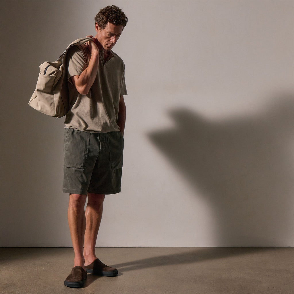 Herringbone Twill Utility Short - Granite Pigment