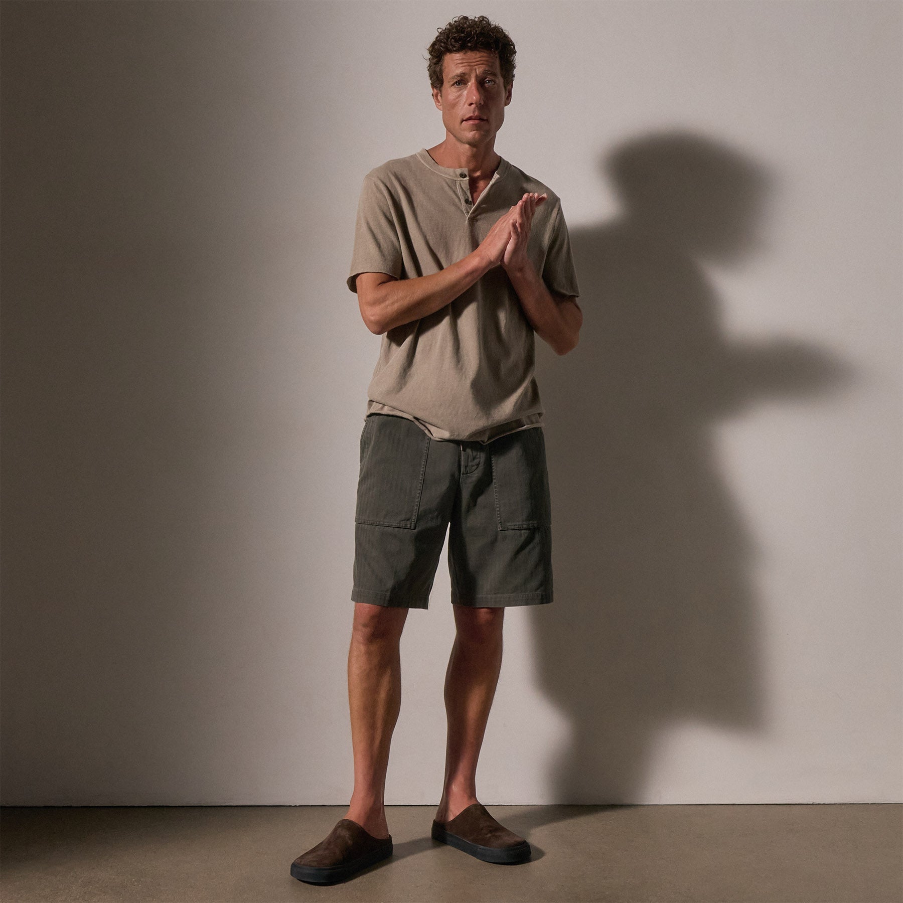 Herringbone Twill Utility Short - Granite Pigment