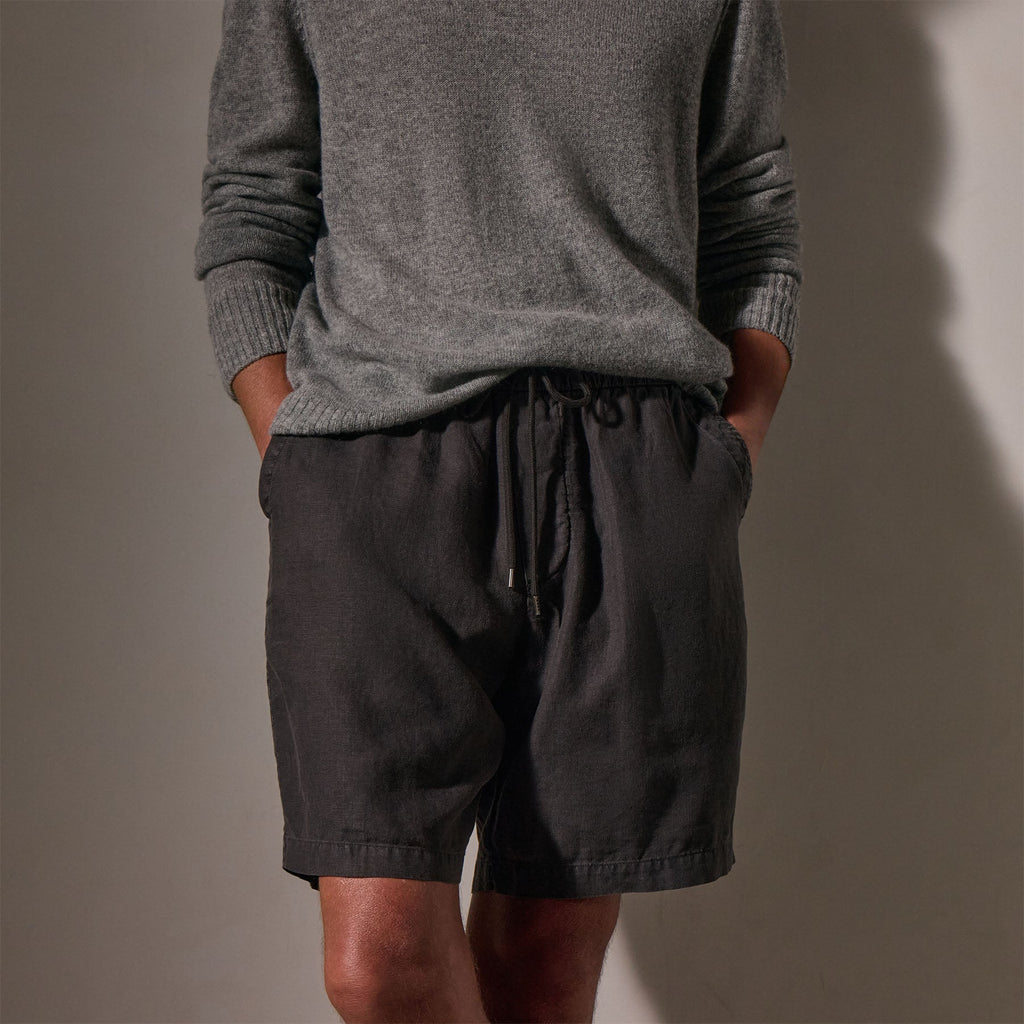 Relaxed Fit Linen Short - Magma Pigment