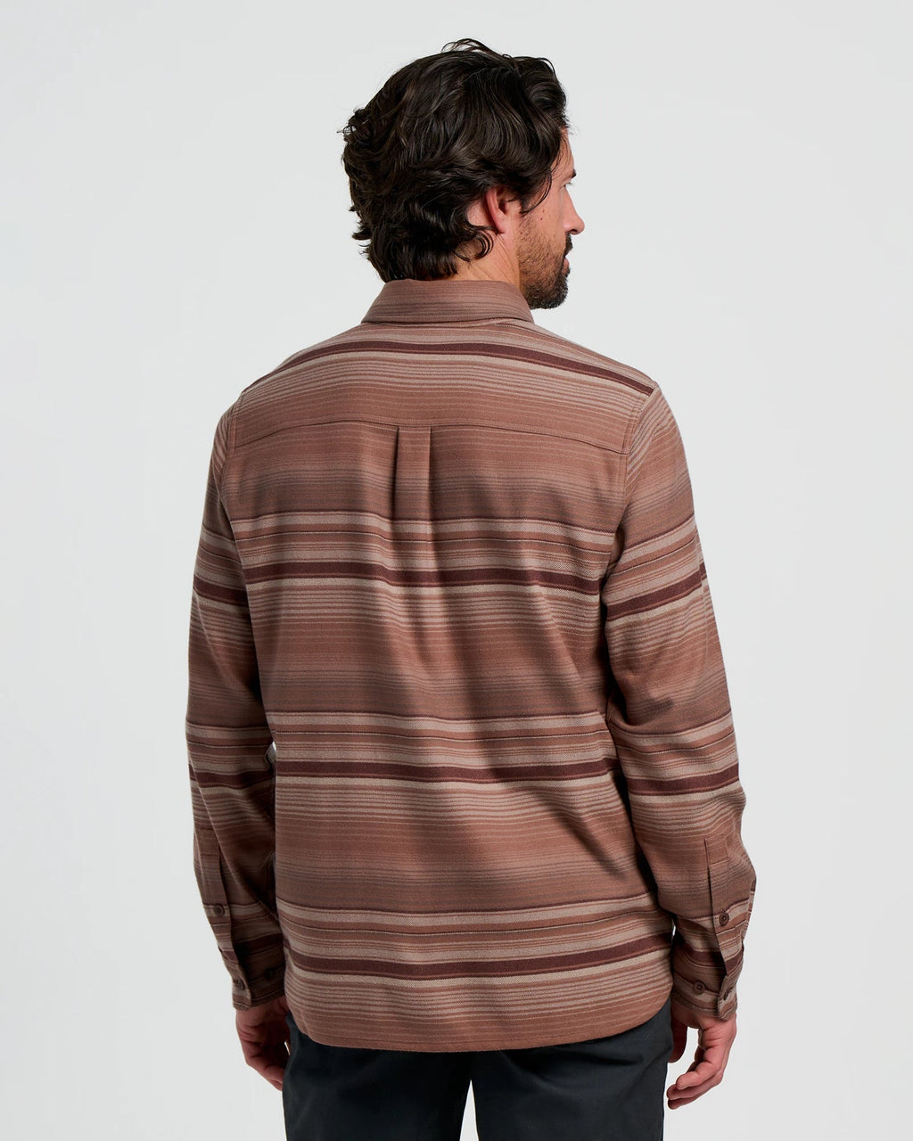 Free Fly Seawool Flannel L/S Shirt-Nutmeg Stripe