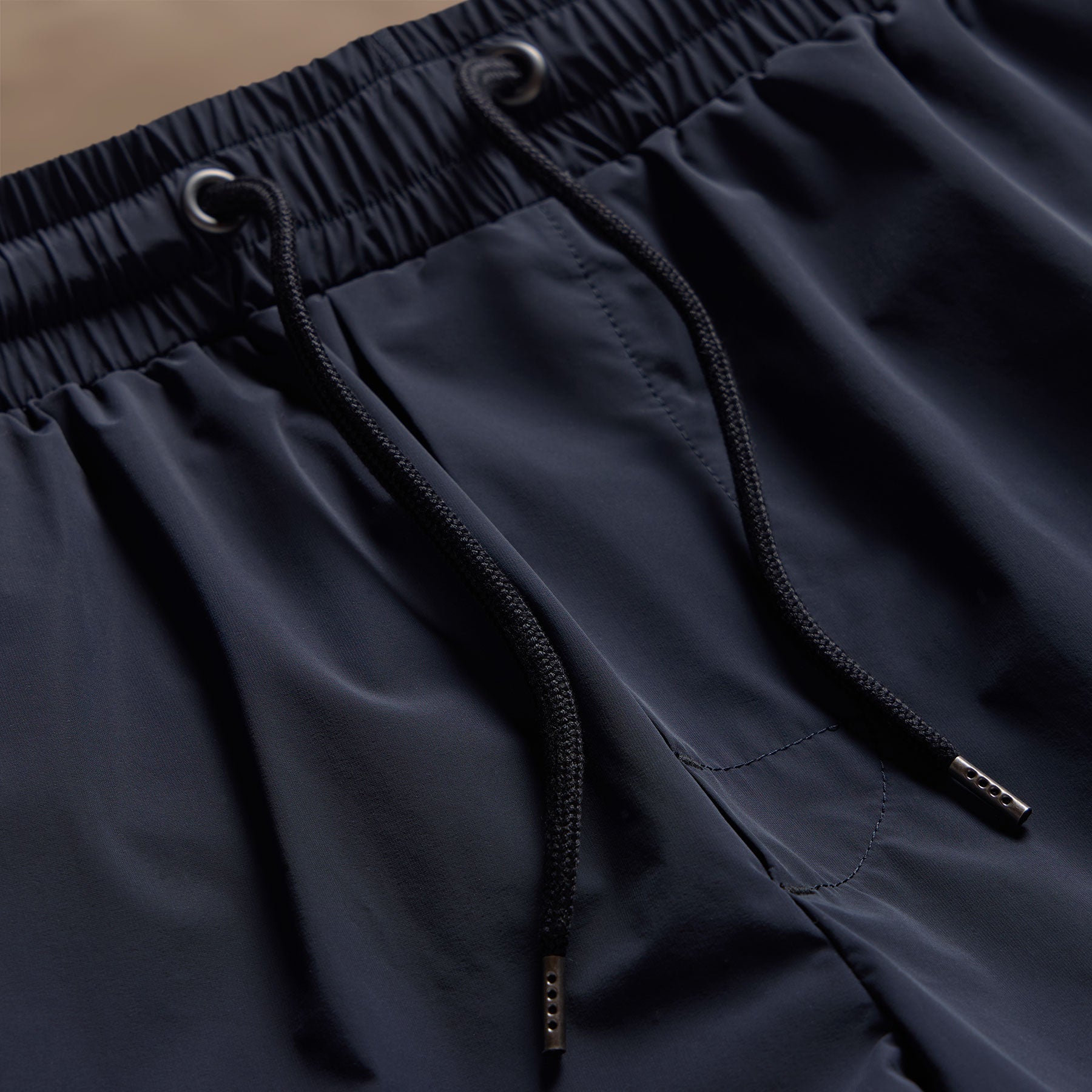 Stretch Nylon Split Hem Boardshort - Navy