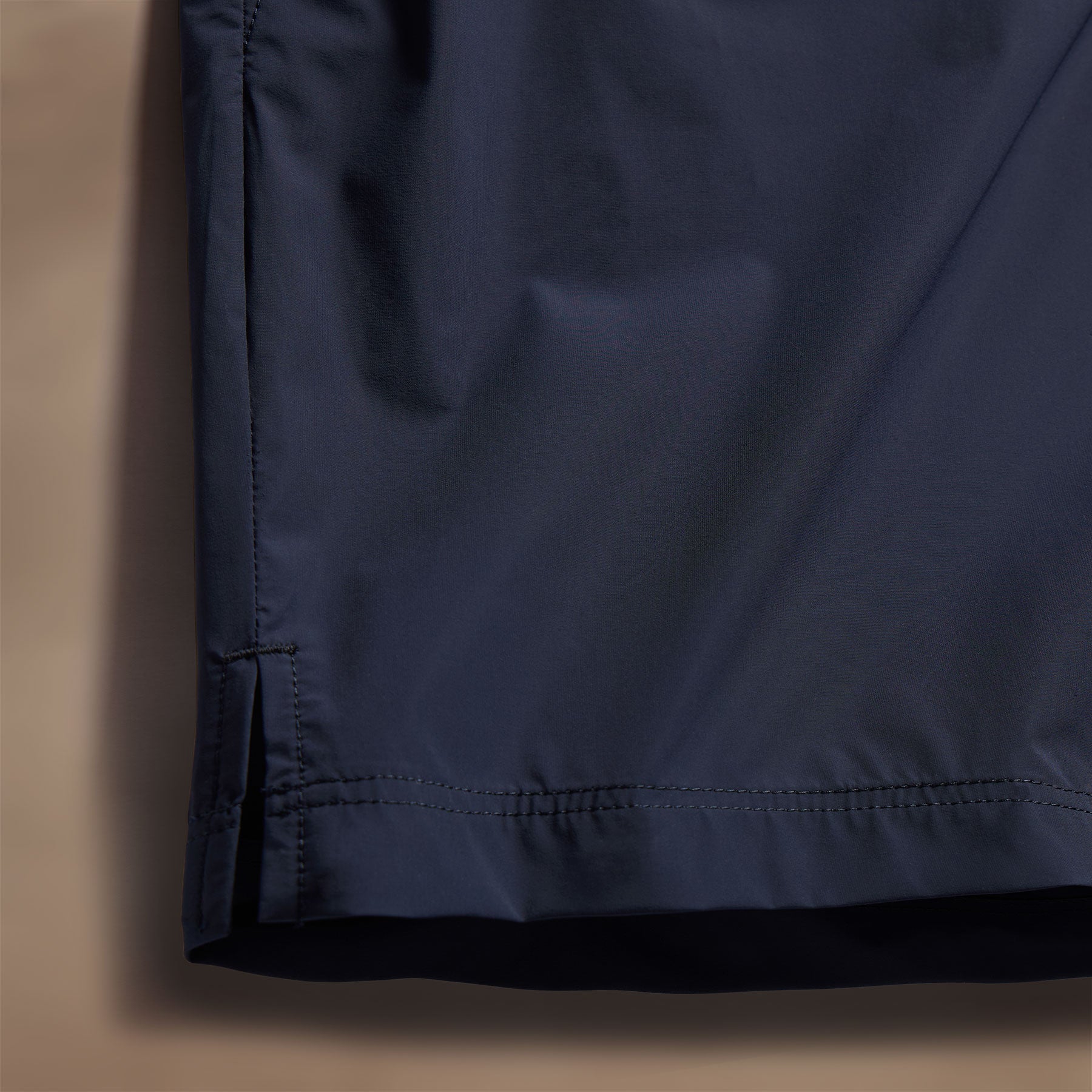 Stretch Nylon Split Hem Boardshort - Navy