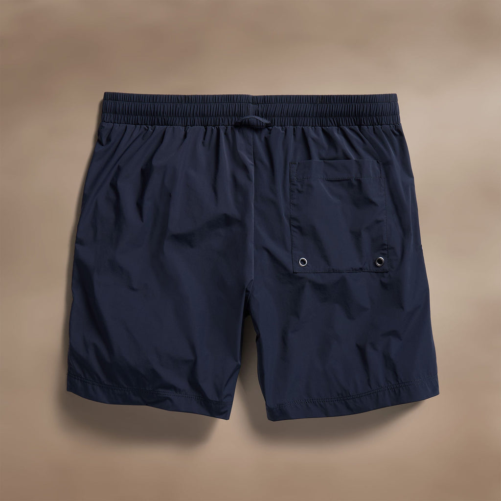Stretch Nylon Split Hem Boardshort - Navy