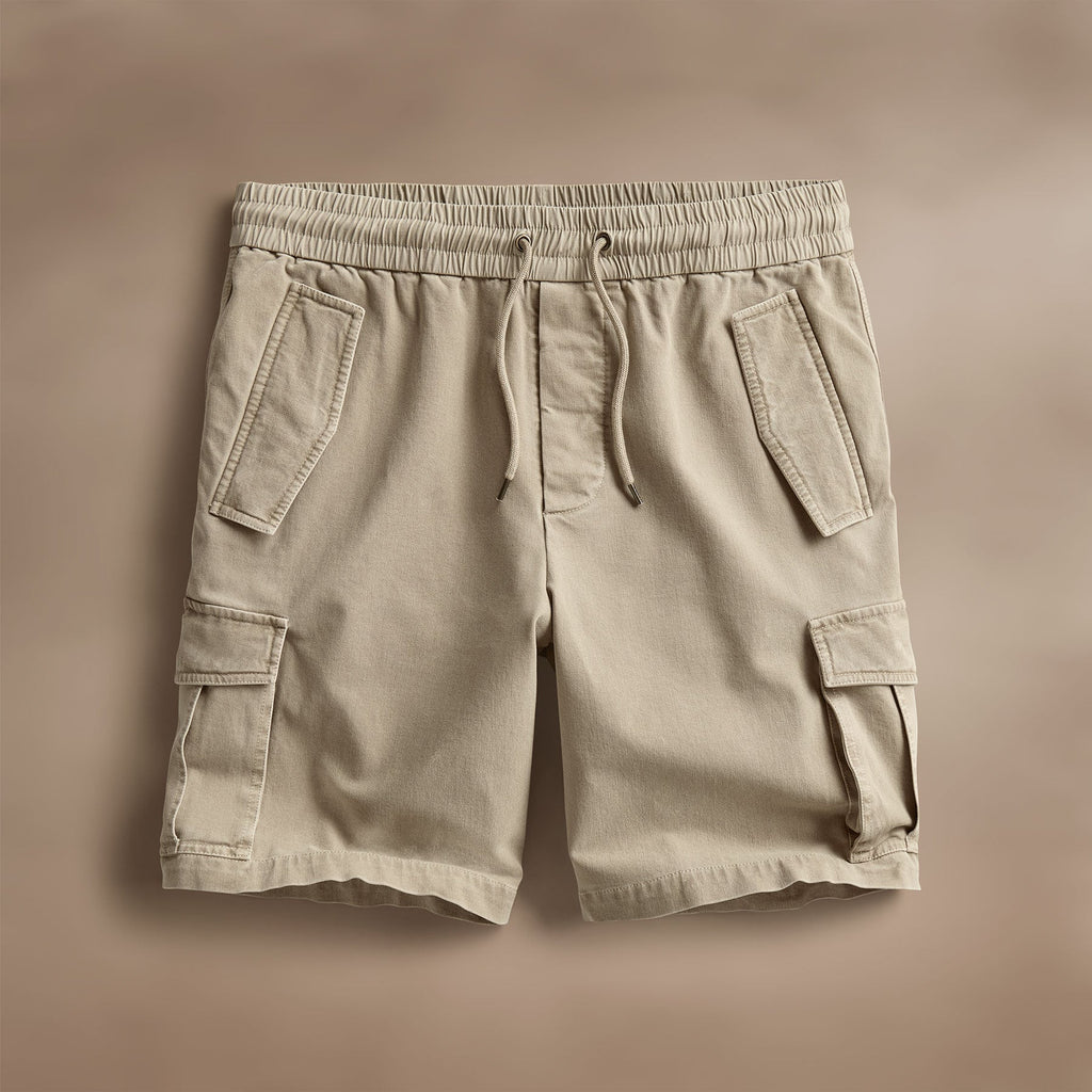 Woven Cotton Terry Cargo Short - Overcast Pigment