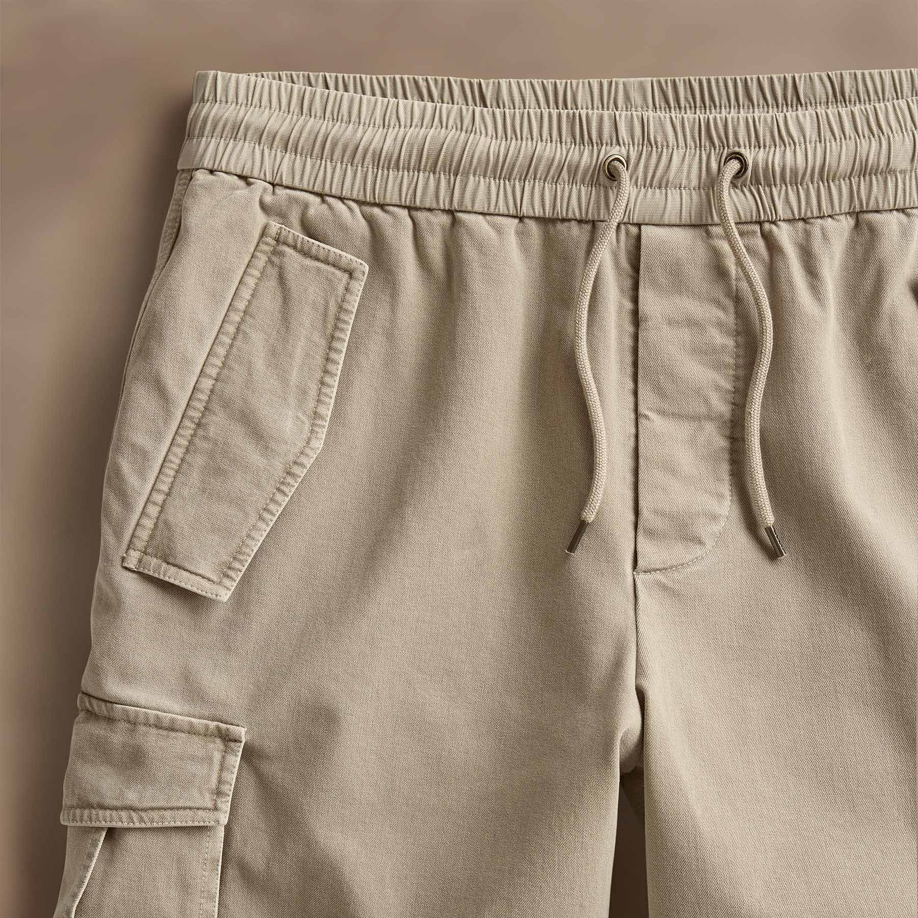 Woven Cotton Terry Cargo Short - Overcast Pigment