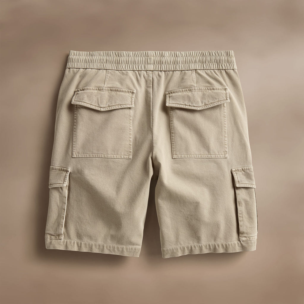 Woven Cotton Terry Cargo Short - Overcast Pigment